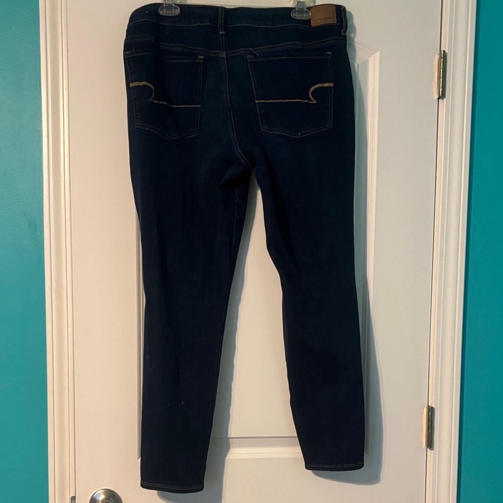 American Eagle Outfitters Dark Blue Ankle Jeans - Picture 7 of 11